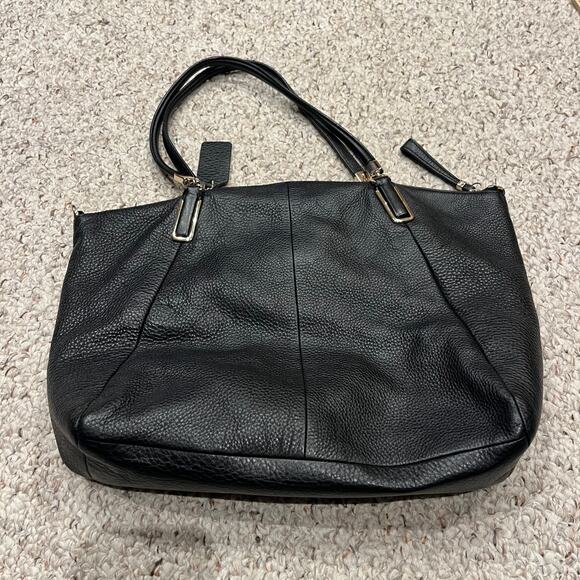 Coach Kelsey Leather Tote Bag Black Purse Top Handle Missing Long Strap - Picture 7 of 8